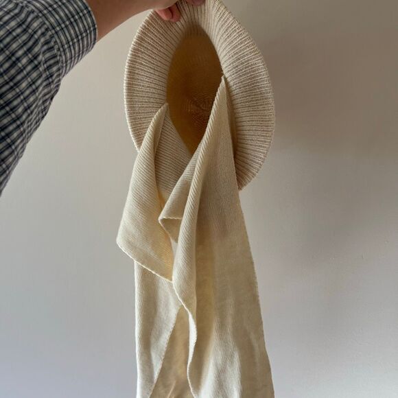 Vintage 70s Eddie Bauer Wool Balaclava Scarf Hat Combo Ivory Ski hat - Picture 8 of 10